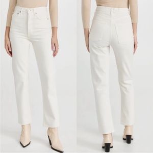 AGOLDE 90’s Pinch Waist White Jeans in Drum Ecru High Rise Straight Size 28